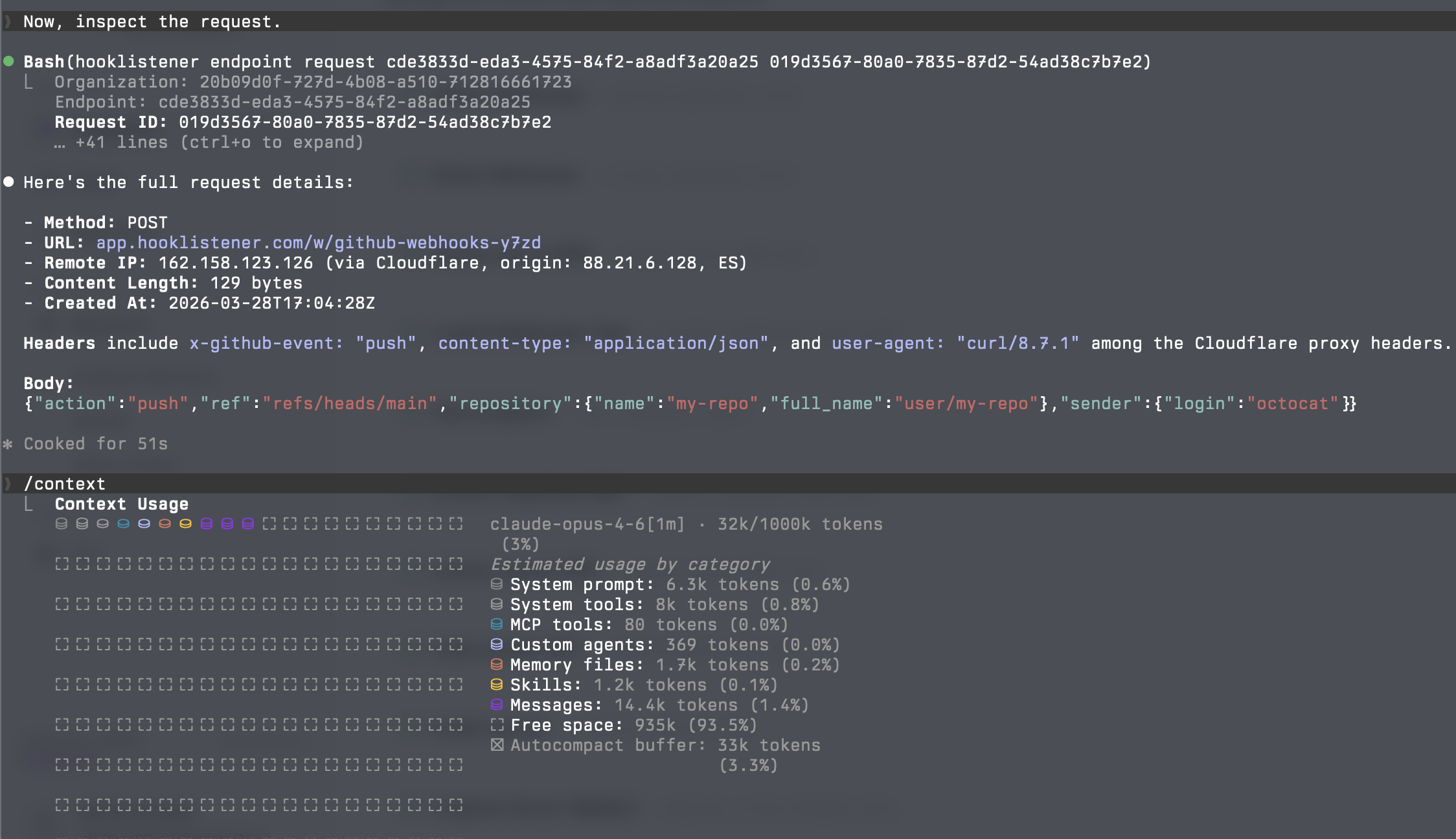 Request details with CLI